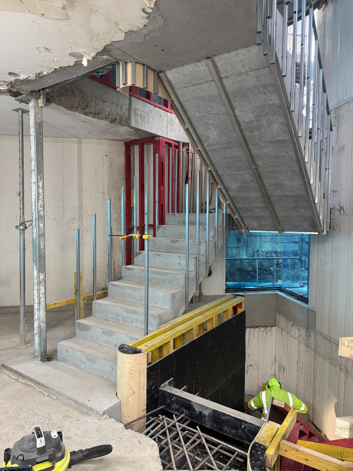 Balmoral House — stair and formwork under construction